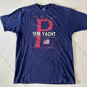 Vtg Polo Ralph Lauren 1996 Yacht Challenge T-Shirt Navy size Medium